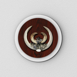 Exklusive Trophäenplatte Wildschwein Keilerwaffen für moderne Jäger